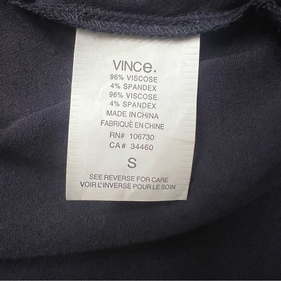 Vince Sleeveless Tank Dress Scoop Neck Navy Midi Jersey Knit Viscose Size Small - Picture 4 of 9
